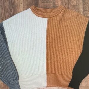 a new day Colorblock Crewneck Sweater - Cream, Tan, Gray, Black